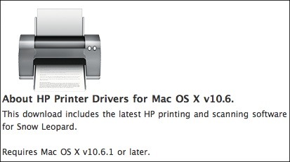 D’avantages d’imprimantes HP pour Snow-Leopard avec 10.6.1