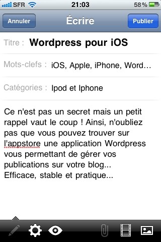 WordPress pour iOS